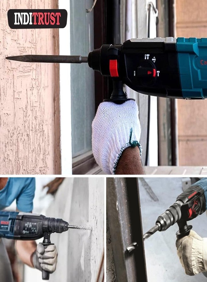 Inditrust مثقاب مطرقي Inditrust DUMDAAR DM26 بقوة 1250 واط وقطر 26 مم مع رؤوس مثقاب SDS وأزاميل (أزرق) ملفوف بنسبة 100% من النحاس - Image 4